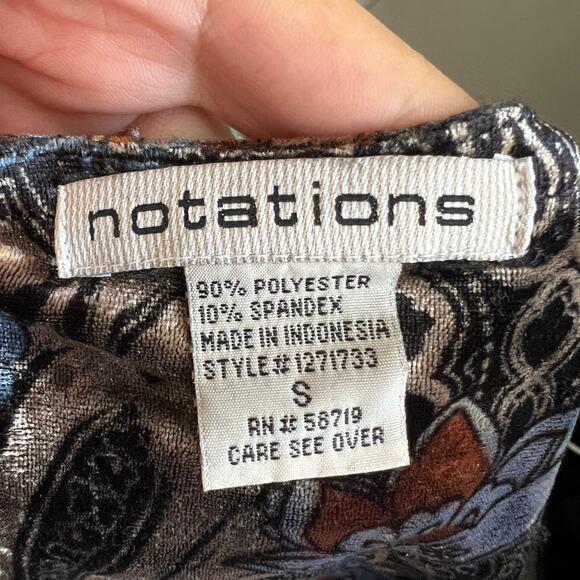 Vintage Velvet Paisley Button Up Top 90s 2000s Boho Retro Indie‎ Sleaze Small - Picture 3 of 5